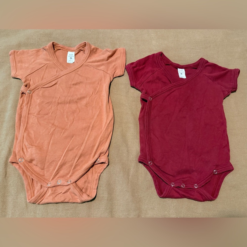 Kate Quinn Orange and Red Onesies set 2! Soft organic Cotton